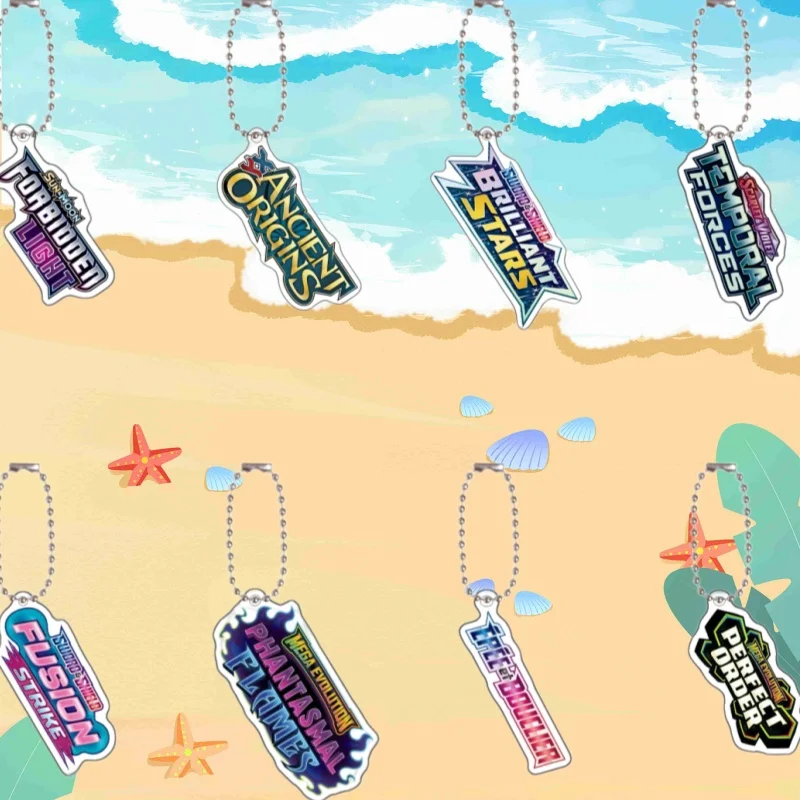 5Cm Acrylic Card Keychain Pendant for Ptcg Mega Evolution Anime Card Acrylic Keychain Self-Made Backpack Pendant Decorative Gift