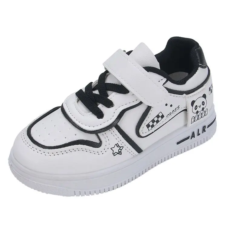 Girls Little White Shoes 2024 New Sports Shoes for Children Casual Fashion Cartoon Comfortable Low Top Board Shoes