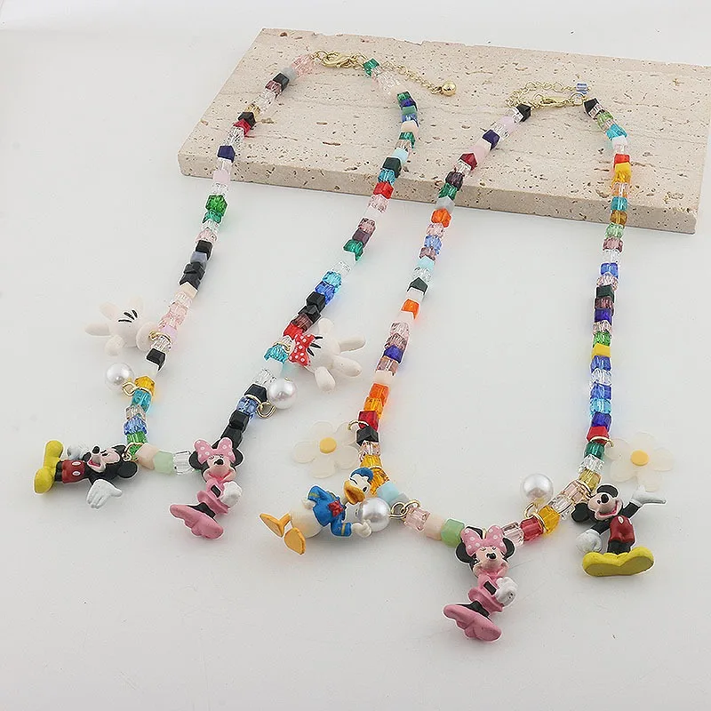 Disney a bonito minnie mickey diversão criativa forma dos desenhos animados moda personalidade decoração colar presentes de férias para homem e mulher