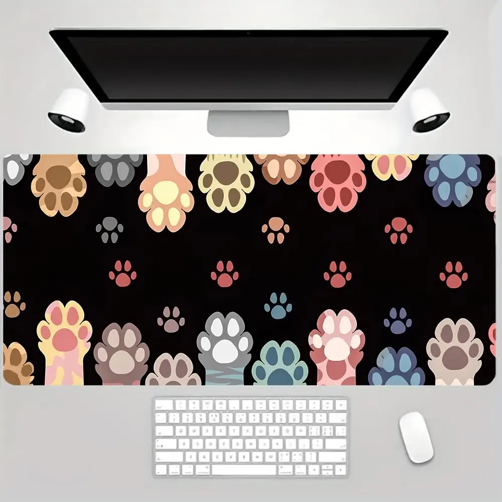 XXL Large Gaming Mouse Pad, Kawaii Cat Paw Theme Design, Non-Slip Rubber Base, Laptop Desk Mat, Gaming Accessories