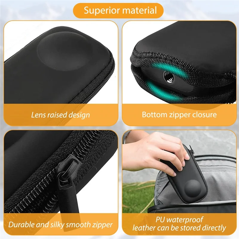 Stabile Leistung – Tragetasche für Insta360 X4 – tragbare Mini-Aufbewahrungstasche, PU-Schutz-Reisetasche, Kamerazubehör