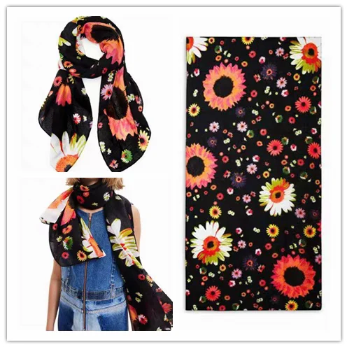 Foreign trade original single Spanish fashion casual printed rectangular scarf