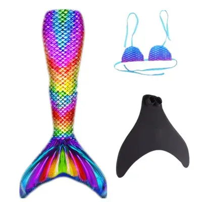 New Kids Adult Swimming Mermaid Tail Girl Mom Cosplay Mermaid Costume Children Party Gift Fantasy Swimsuit with Monofin Fin