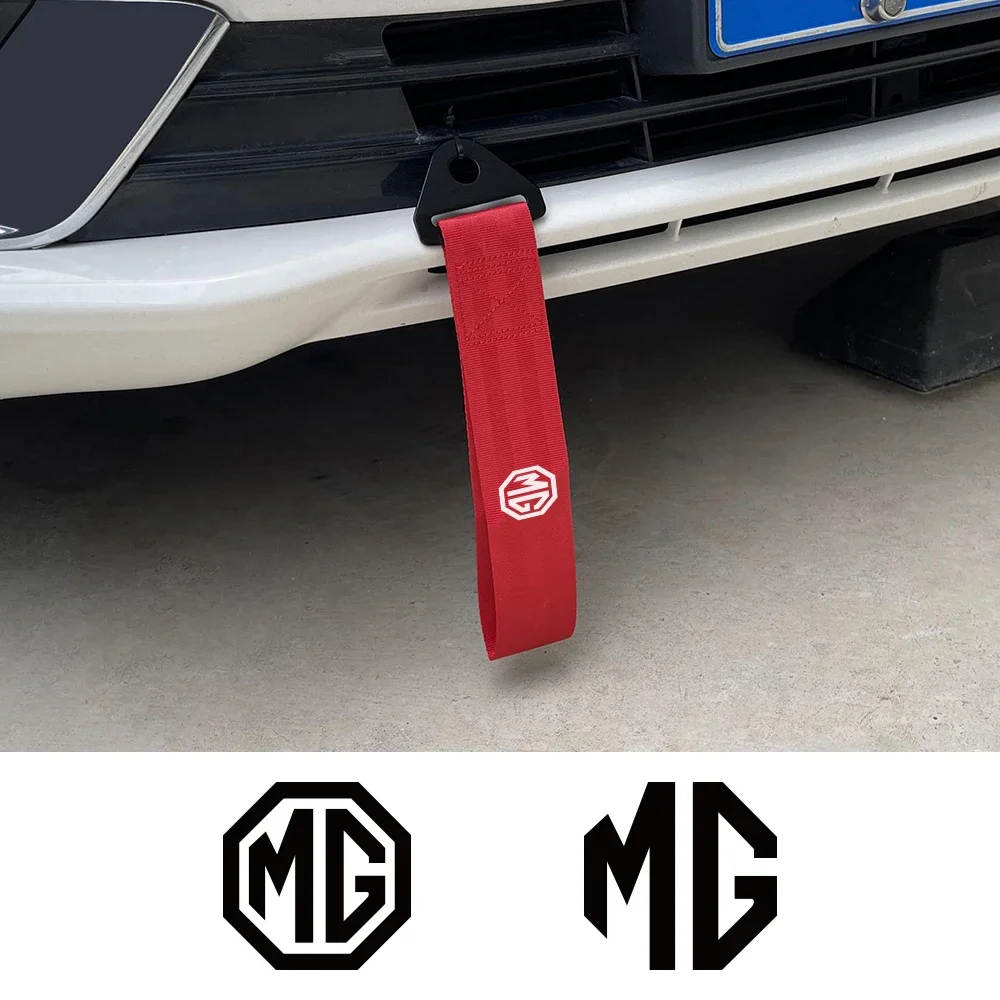 Car Towing Rope Trailer Racing Tow Strap Bumper Decor Accessories For MG Zs EV 5 2022 Rx5 Rx8 Tf 3 6 Phev Hs Astor One V80 Gs