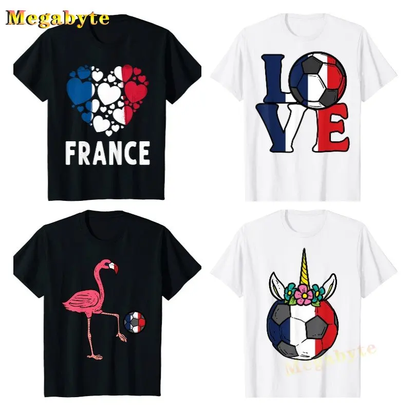 France Flag Soccer Ball French Fan Men Women Kids Boys Girls T-Shirt