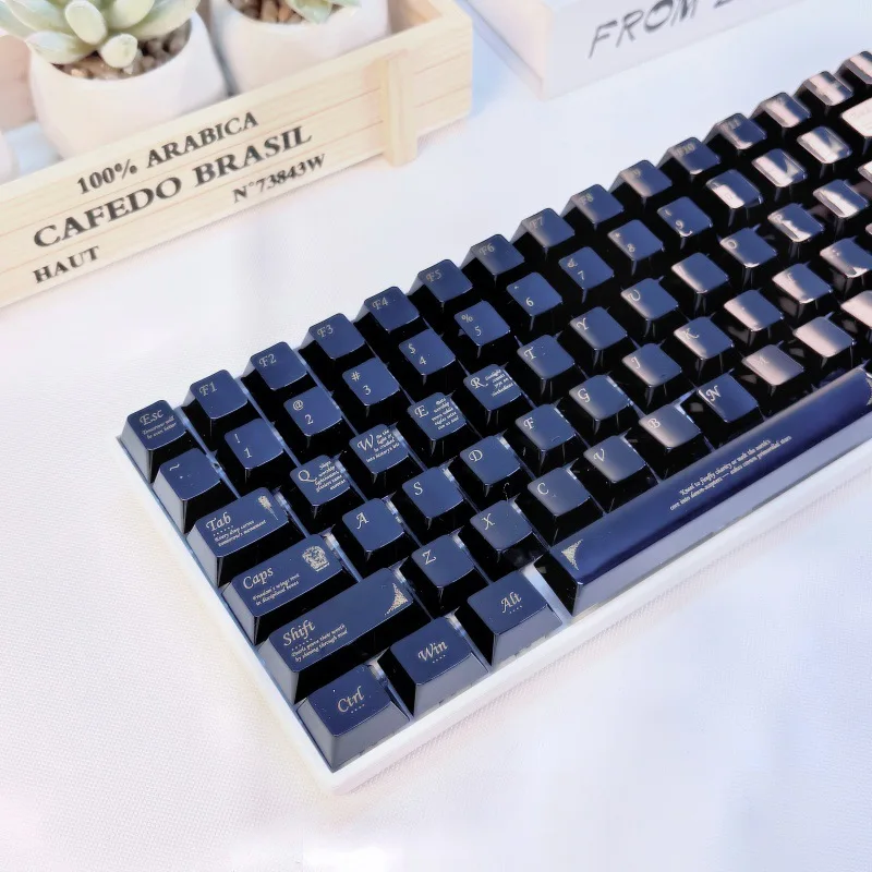 

Black ceramic keycap small full set of original high PBT customized DIY mechanical keyboard