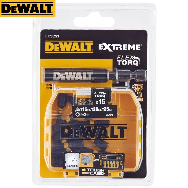 DEWALT 마그네틱 스크루드라이버 보관 세트, 드라이버 드릴 비트, 25mm 전동 공구 액세서리, 16 세트, DT71511, DT70522