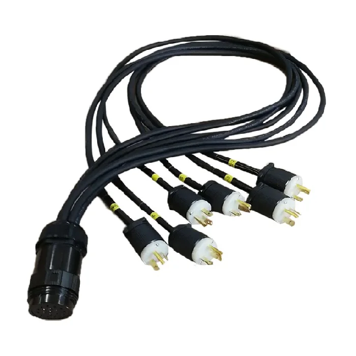 12 AWG Power Wire Socapex Breakout Cable إلى موصلات Edison Duplex الأمريكية