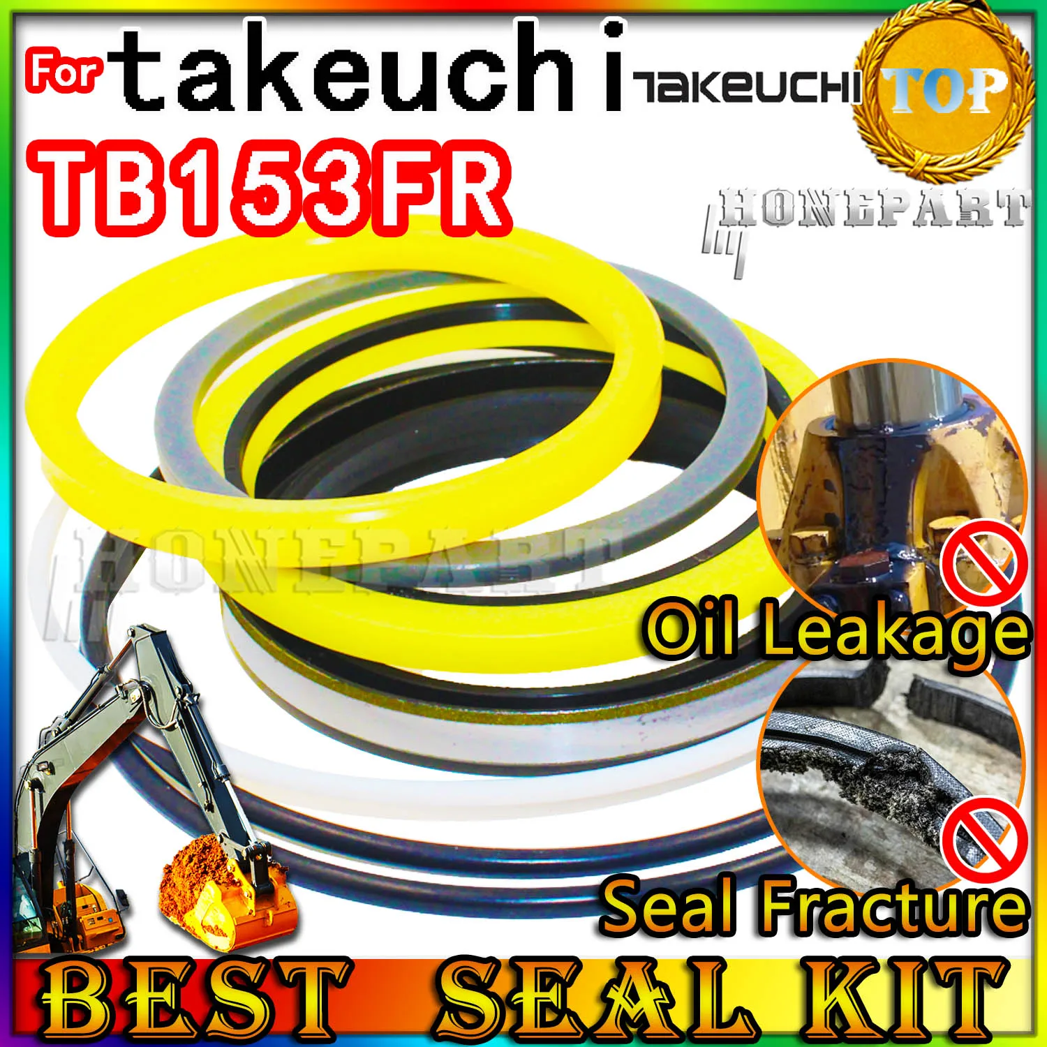 For TAKEUCHI TB153FR Oil Seal Repair Kit Boom Arm Bucket Excavator Hydraulic Cylinder Backhoe Breaker Steering Accessories type