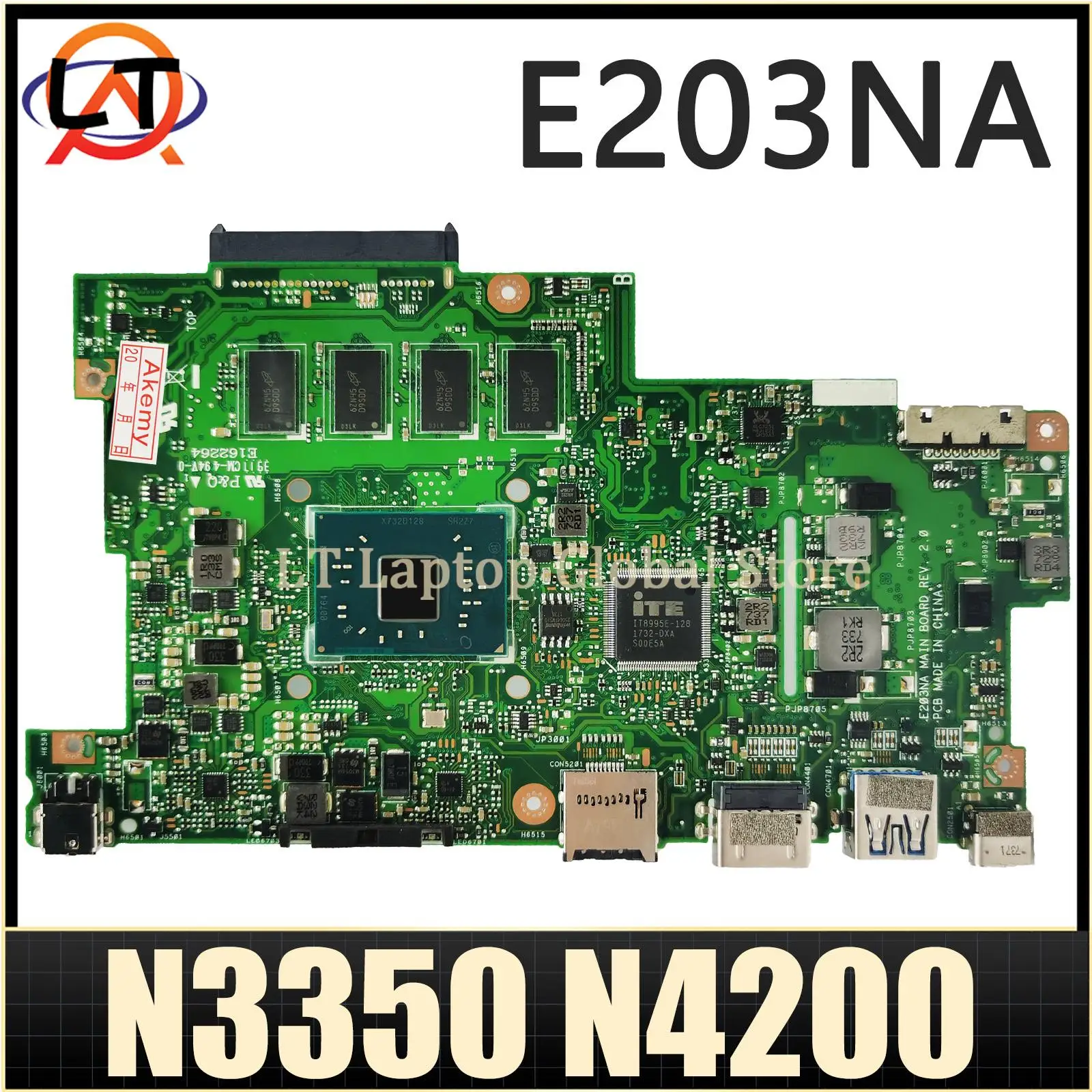 Moederbord Voor Asus E203na E203nah E203nas L203nah L203na Laptop Moederbord N3350 N4200 Cpu 2Gb/4G/Ram