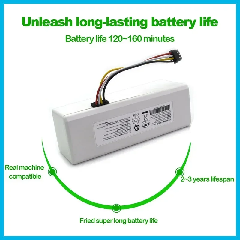 100% original 14.4V 12800mah P1904-4S1P-MM Battery For Xiaomi Mijia 1C STYTJ01ZHM Robot Vacuum Mop Cleaner Accessories Parts