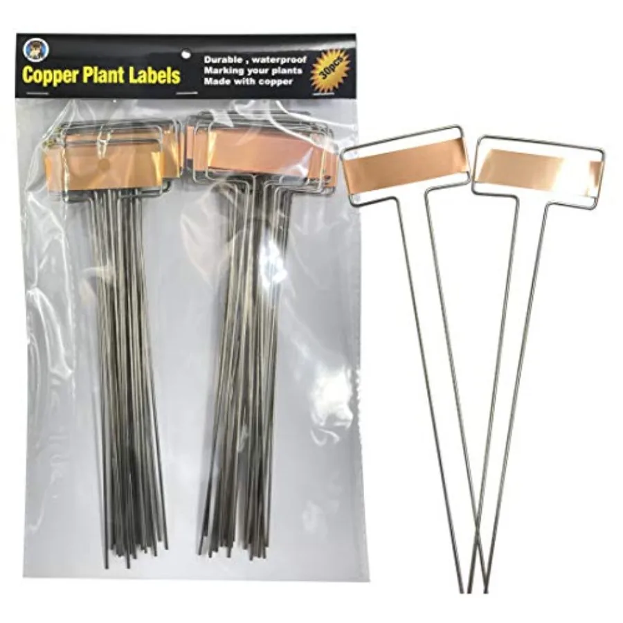 Copper Plate Metal Plant Labels Garden Stake Tags Reusable Planting Gardening Markers 10 x 2.6 inch