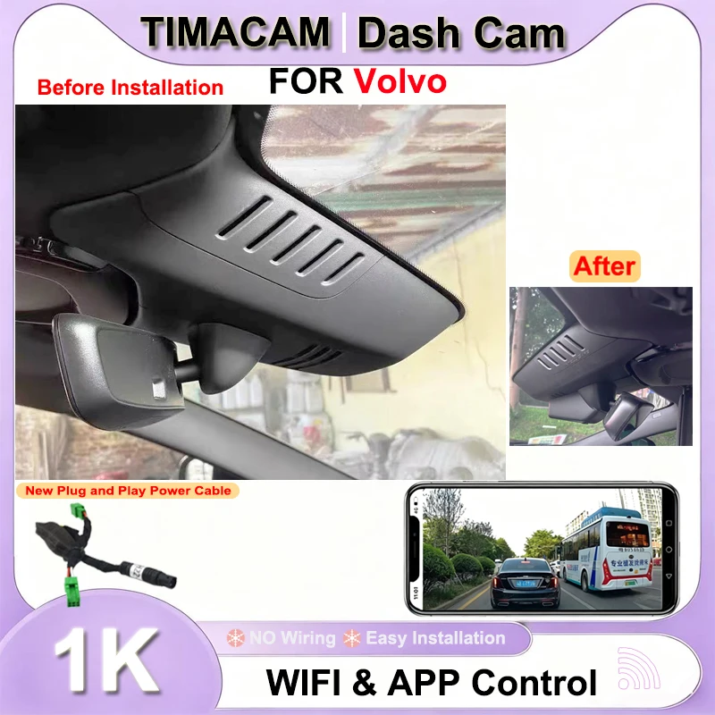 TIMACAM Neuer Plug-and-Play HD 1080P WLAN-Videorekorder Auto-DVR Dashcam für Volvo XC40 Recharge P8 für Volvo C40 2021 2022 2023