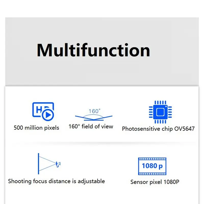 A98Z 160 Degree OV5647 Camera Module For Raspberry Pi 3B+ 4B Adjustable Focus HD 5 Million Pixel 2592X1944 With FFC Cable Replac