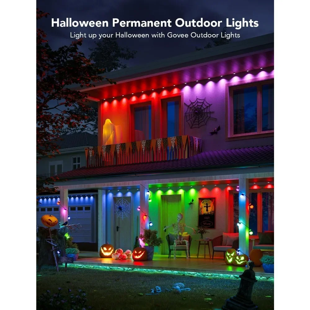 Permanent Outdoor Lights, Smart RGBIC Outdoor Lights with  Scene Modes,  with  LED Eaves Lights, IP Waterproof,