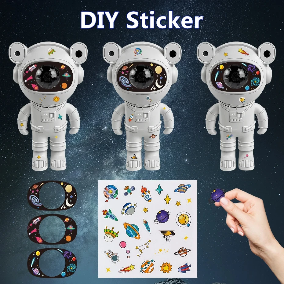 DIY Stern Projektor Nachtlicht mit Fernbedienung Astronaut Raum projektion Sternen nebel Decke führte Umgebungs lampe Kinder Geschenk