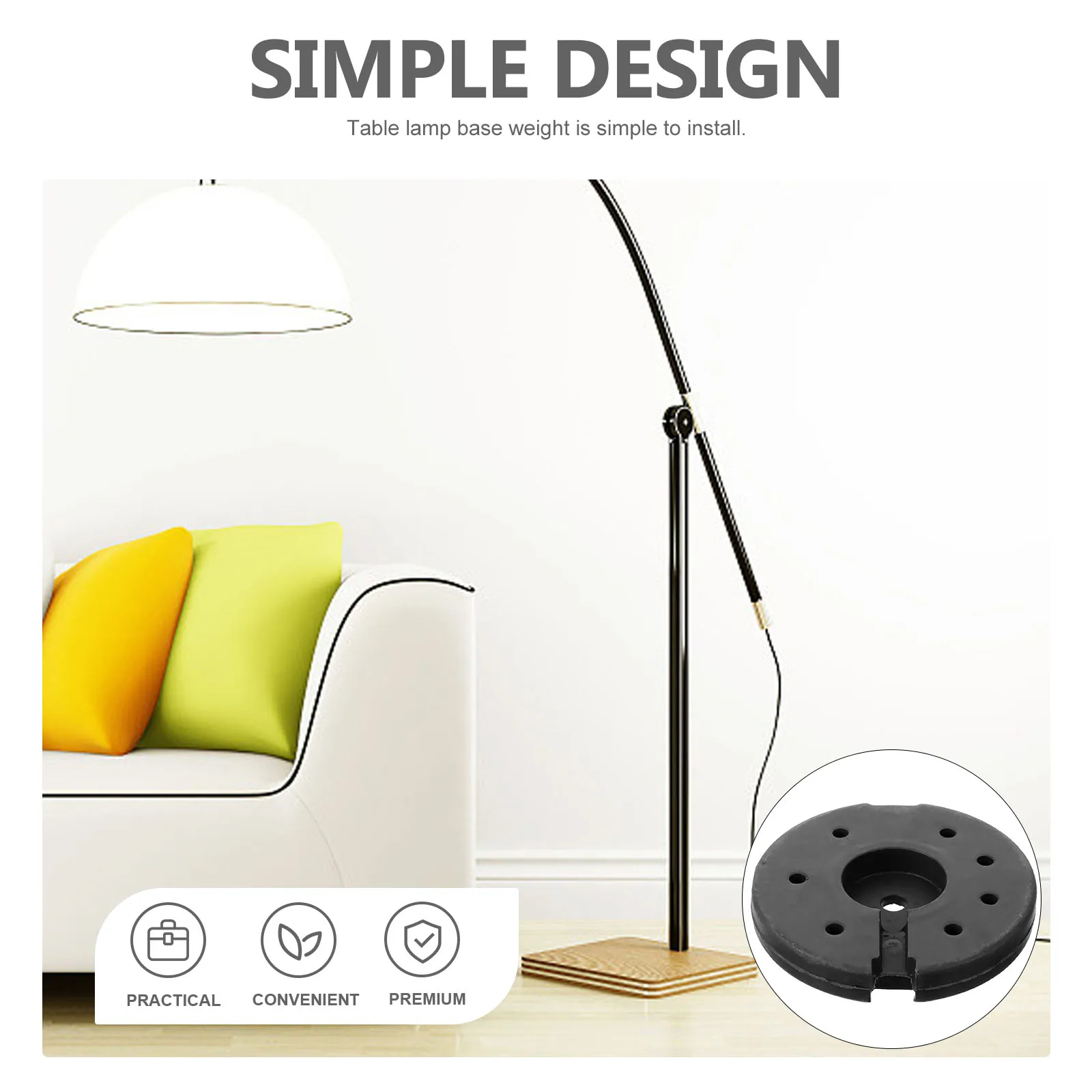 

Sturdy Steel Weighted Replacement Round Floor Table Desk Counterweight Non-Rust Easy Installation for Home Use for Floor