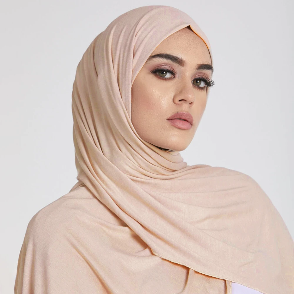 Fashion Cotton Jersey Hijab Scarf For Women Muslim Long Shawl Plain Soft Turban Headscarf Wraps Women Headband Turban 170x60cm