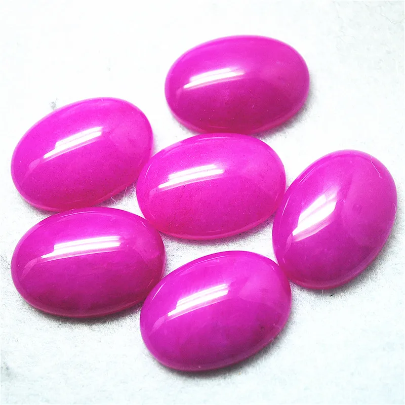 

5PCS New White Jade Stone Oval SHape 18X25MM Loose Beads CABS DIY Jewelry Making Need Accessories