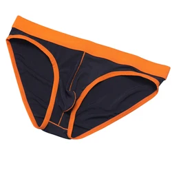 Mens Sexy Briefs Penis Pouch Underwear Male Soft Panties Ribbed Underpants Comfortable Lingerie Low Waist Bikini Trunks Knickers