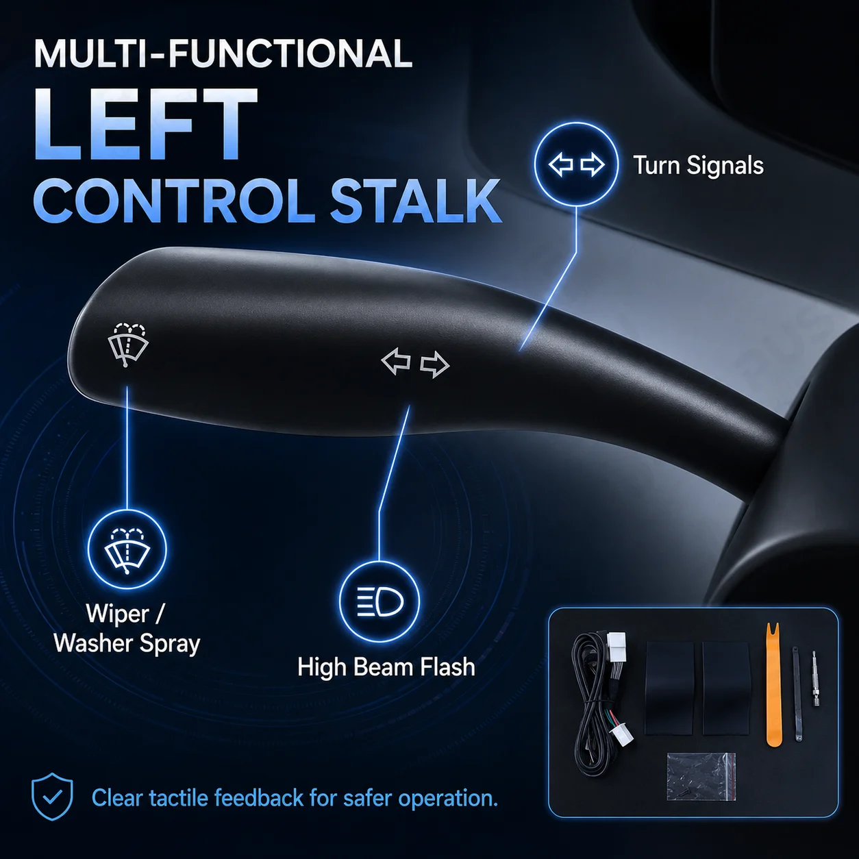 6.0 Upgrade Modification Gear Shifter Turn Wiper Stalk For Tesla Model 3 Highland 2023-2025 LHD RHD No Disassembly Needed