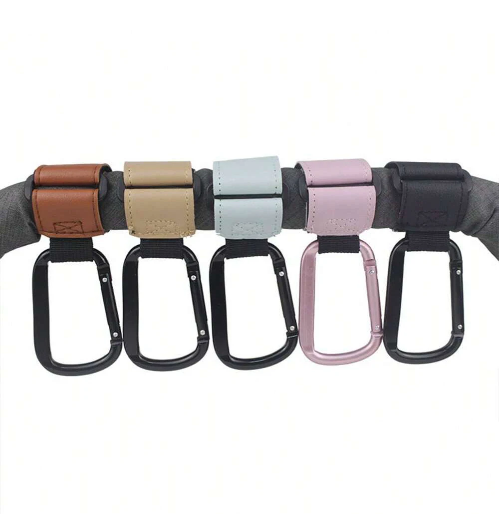 

1/2pcs PU Leather Baby Bag Stroller Hook Pram Cart Organizer 360 Degree Rotatable Hook High-quality Crochet Stroller Accessories