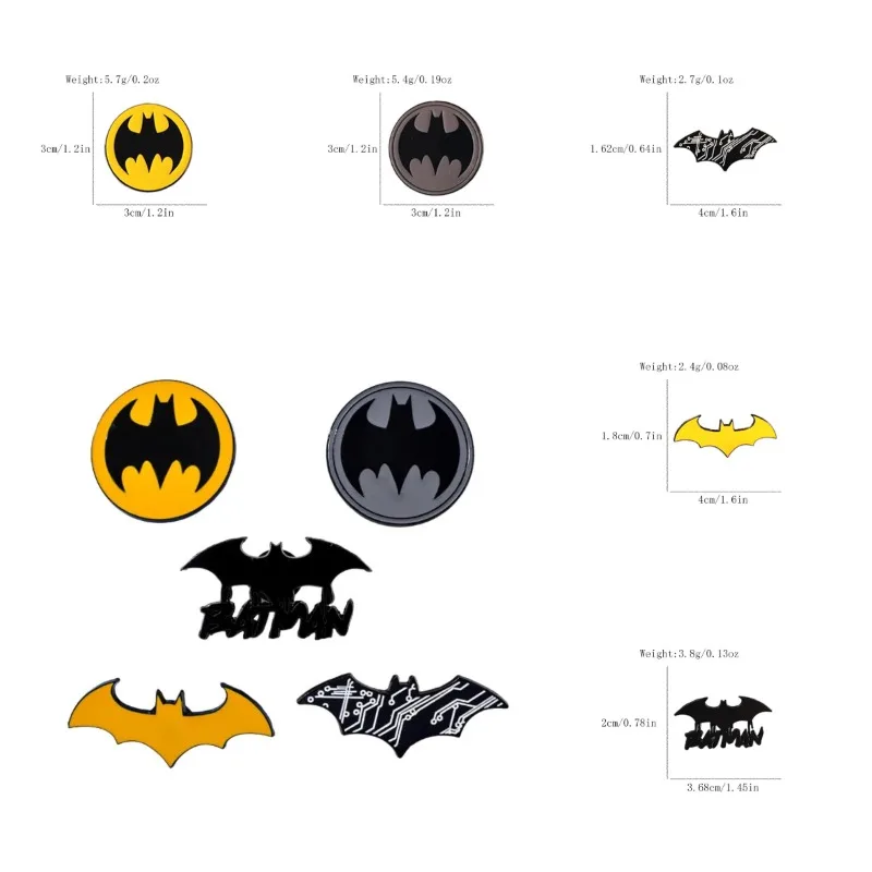 3/5 Pcs Classic Cartoon Brooch Personalized Night Bat Shaped Enamel Pin Backpack Clothing Jewelry Metal Badge Accessories Gifts image 2