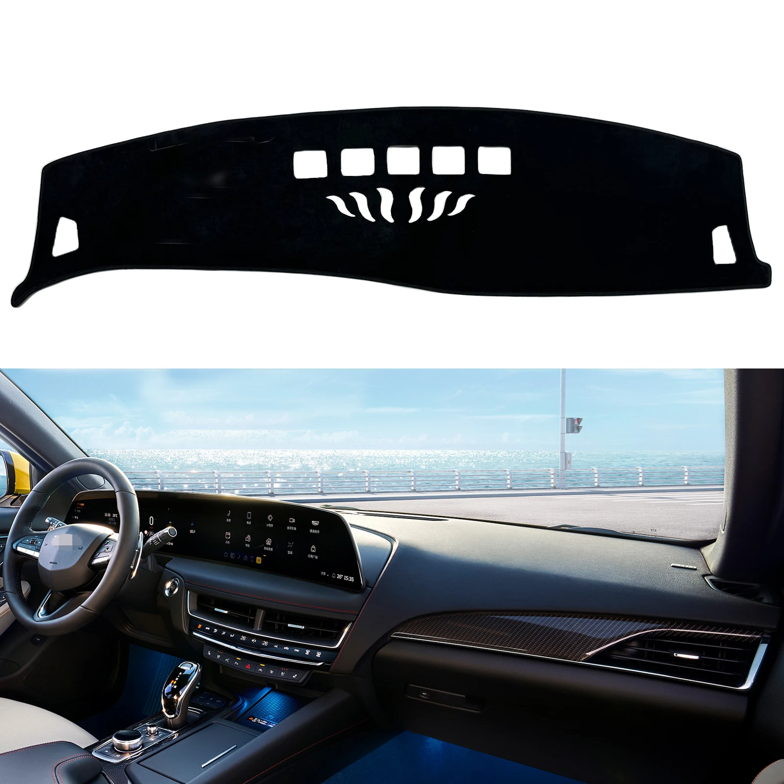 

for Cadillac CT5 2025 Dashboard Cover Pad Dashmat Dash Mat Car Accessories Anti-Slip Sunshade Protective Carpet