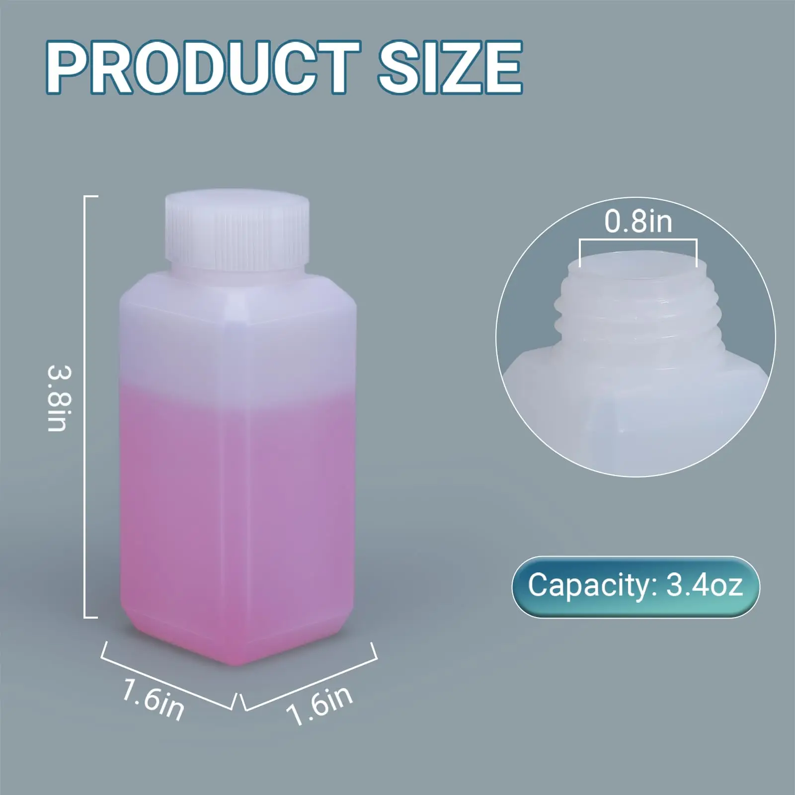 10Pcs 100ML Leak Proof Plastic Bottles with Caps for Liquids Sample, Reusable Small Bottles Containers for Travel/Camping/Hiking