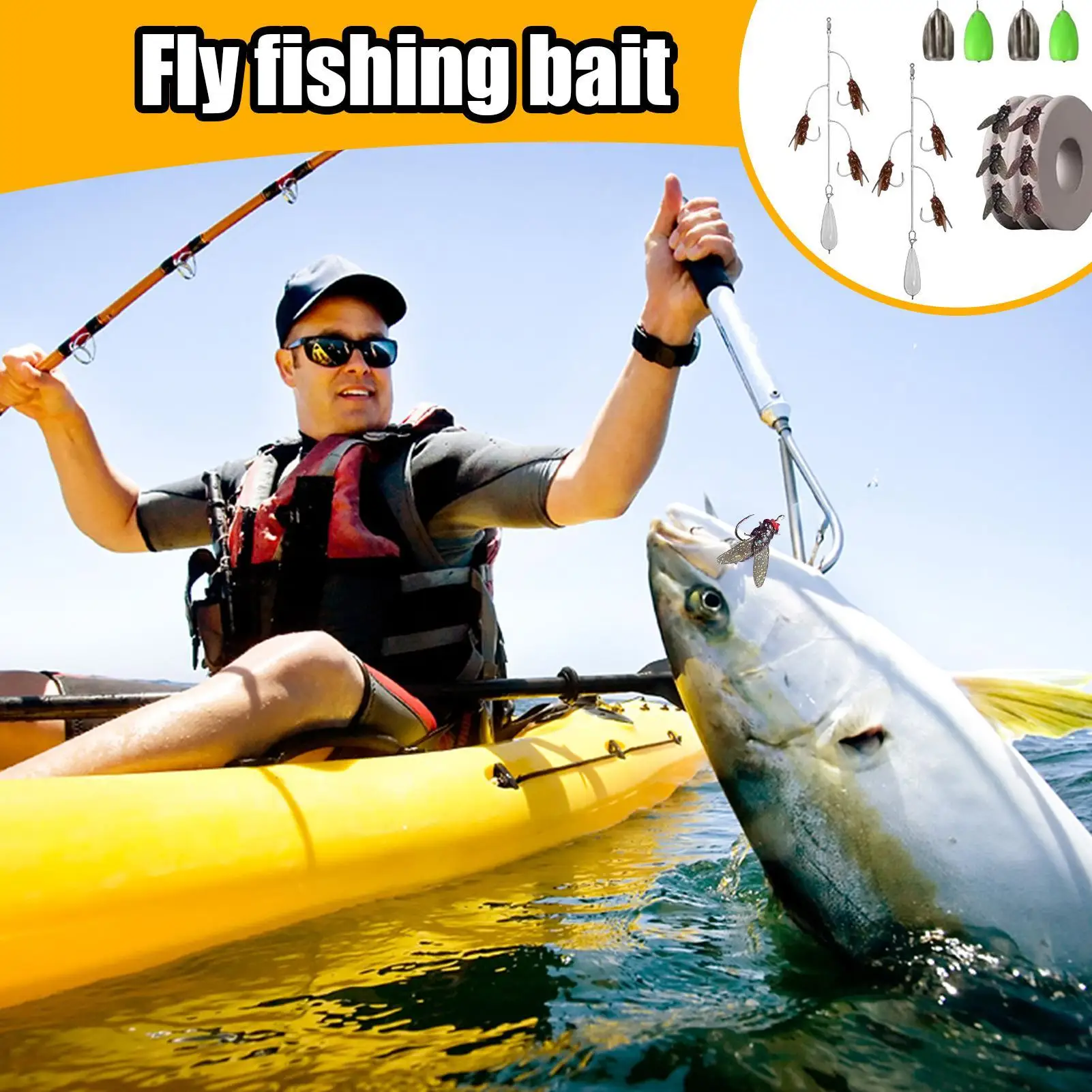 

Fly Fishing Bait Portable Lures For Freshwater Multi-Hook Realistic Baits For Outdoor Adventure Seekers Sea Pond Saltwater Lake