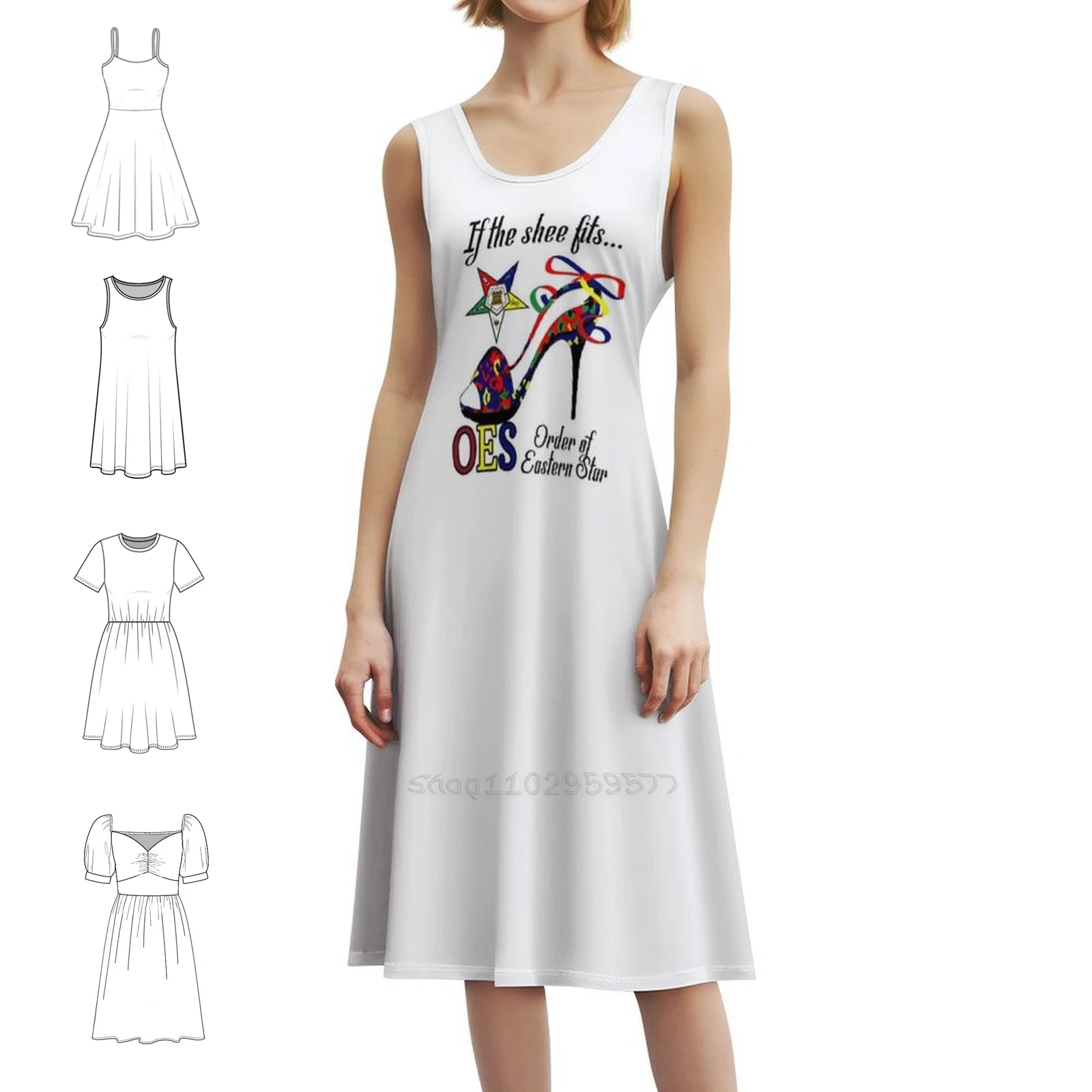 مضحك Oes Order Of The Eastern Star Logo Sistars If فستان على الطراز الكوري للنساء فستان كاجوال أنيق للحفلات أو الارتداء اليومي