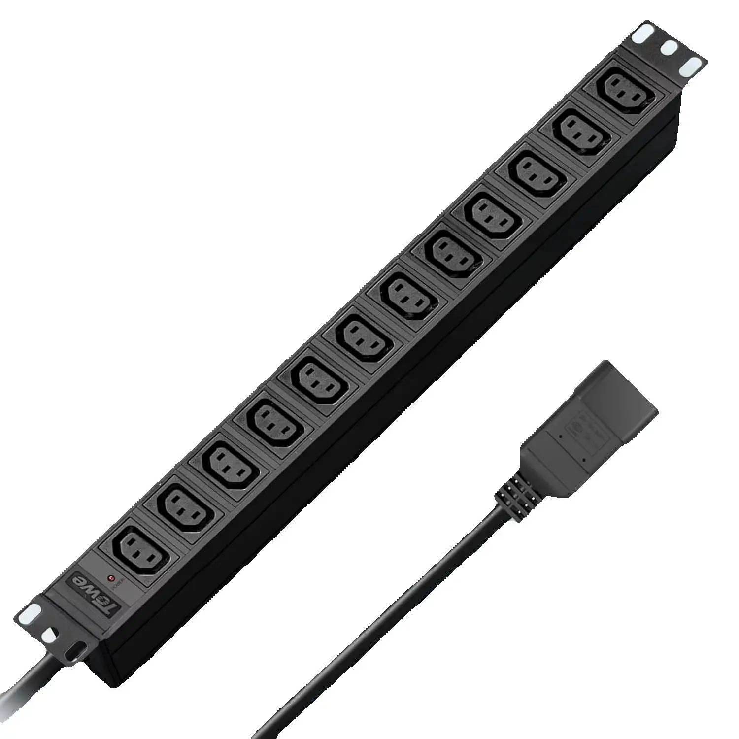 TOWE 12 Outlet IEC C13 Rack Mount PDU IEC C20 Input 1U Metal Power Distribution Unit for Server Cabinet Data Center