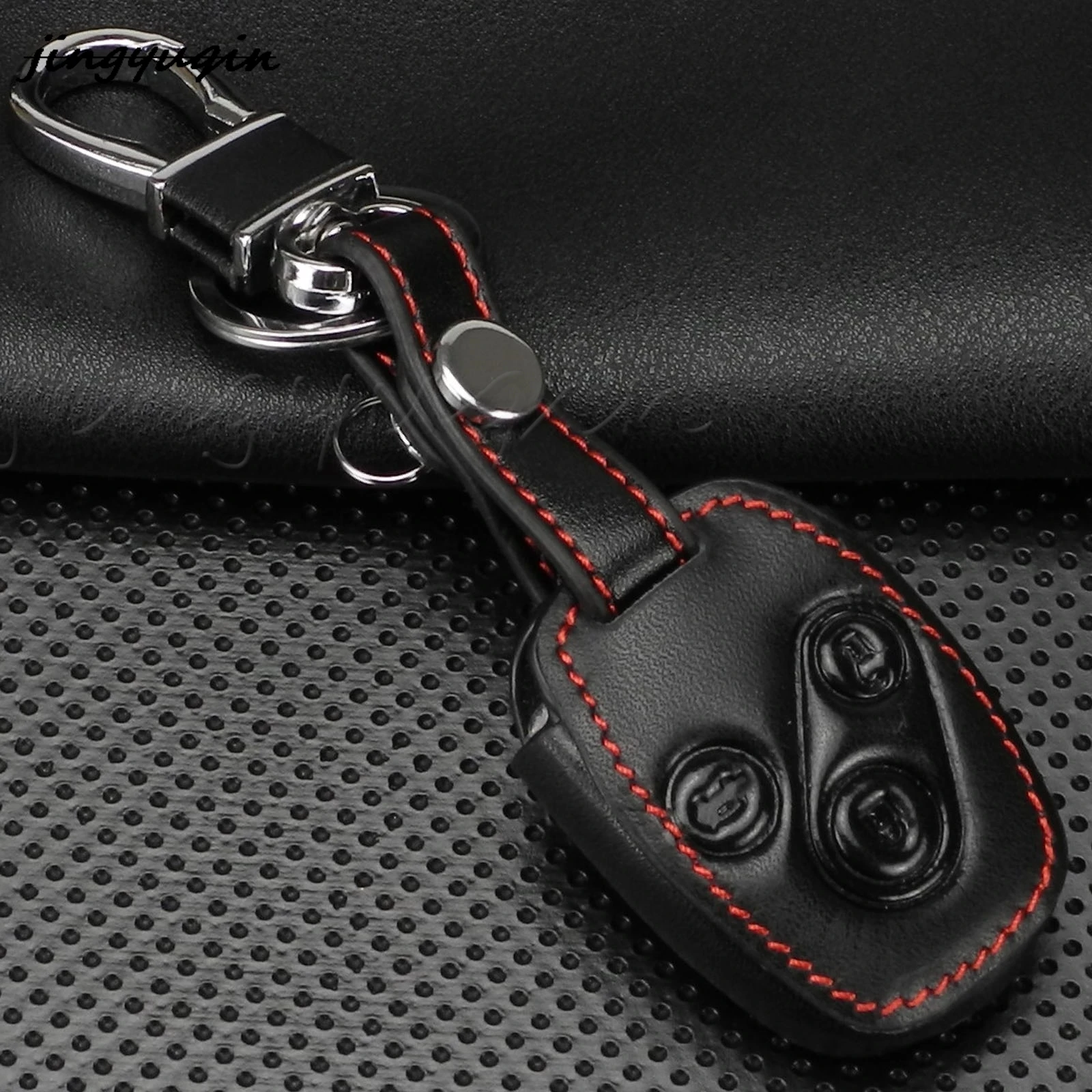 

jingyuqin 10pcs 3 BTN Leather Remote Car Key Case Cover For Honda CR-V Fit Pilot Honda Accord Civic Car Key Styling Accessories