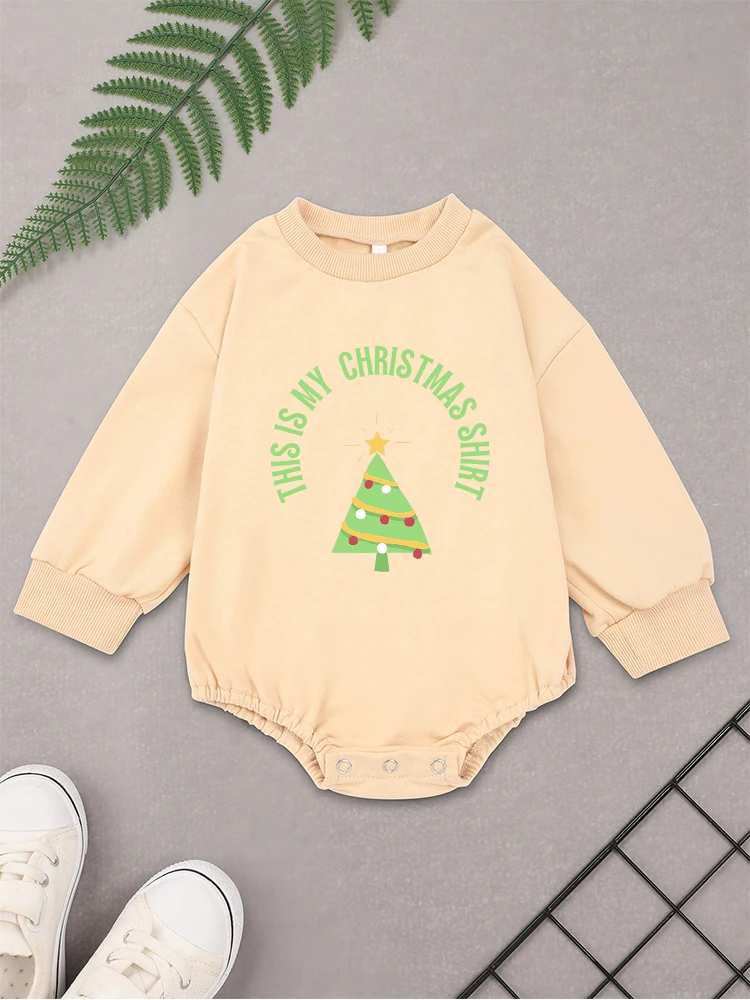 Christmas Baby Boy and Girl Clothes Long Sleeve Sweatshirt Cartoon Aesthetic Cute Infant Onesie Winter Home Navidad Ropa Bebe