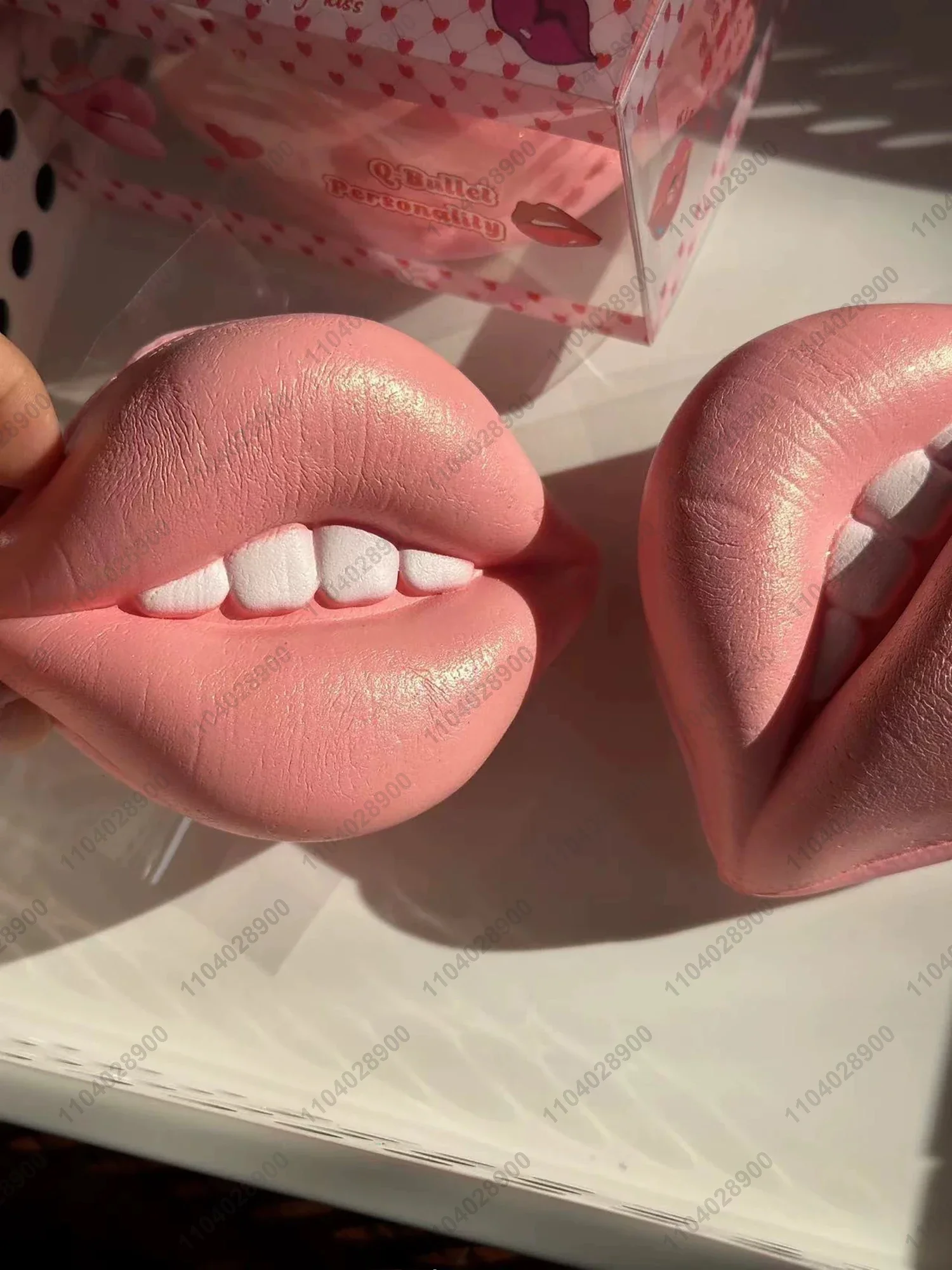 Mouth Lips Slow Rising Squishy Black Pink Glitter Beep Lips Slow Rebound Squeeze Toy Anti Stress Relieve Stress Hand Relax Gift