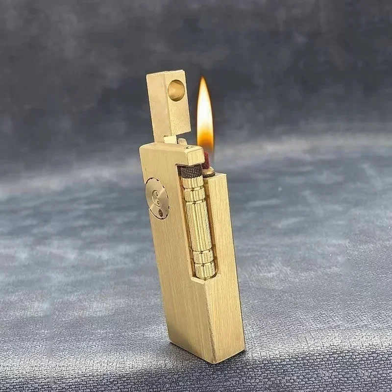 New Lighter Portable Side Slide Ignition Brass Safety Kerosene Lighter Creative Retro Camping and Outdoor Activities gadgets