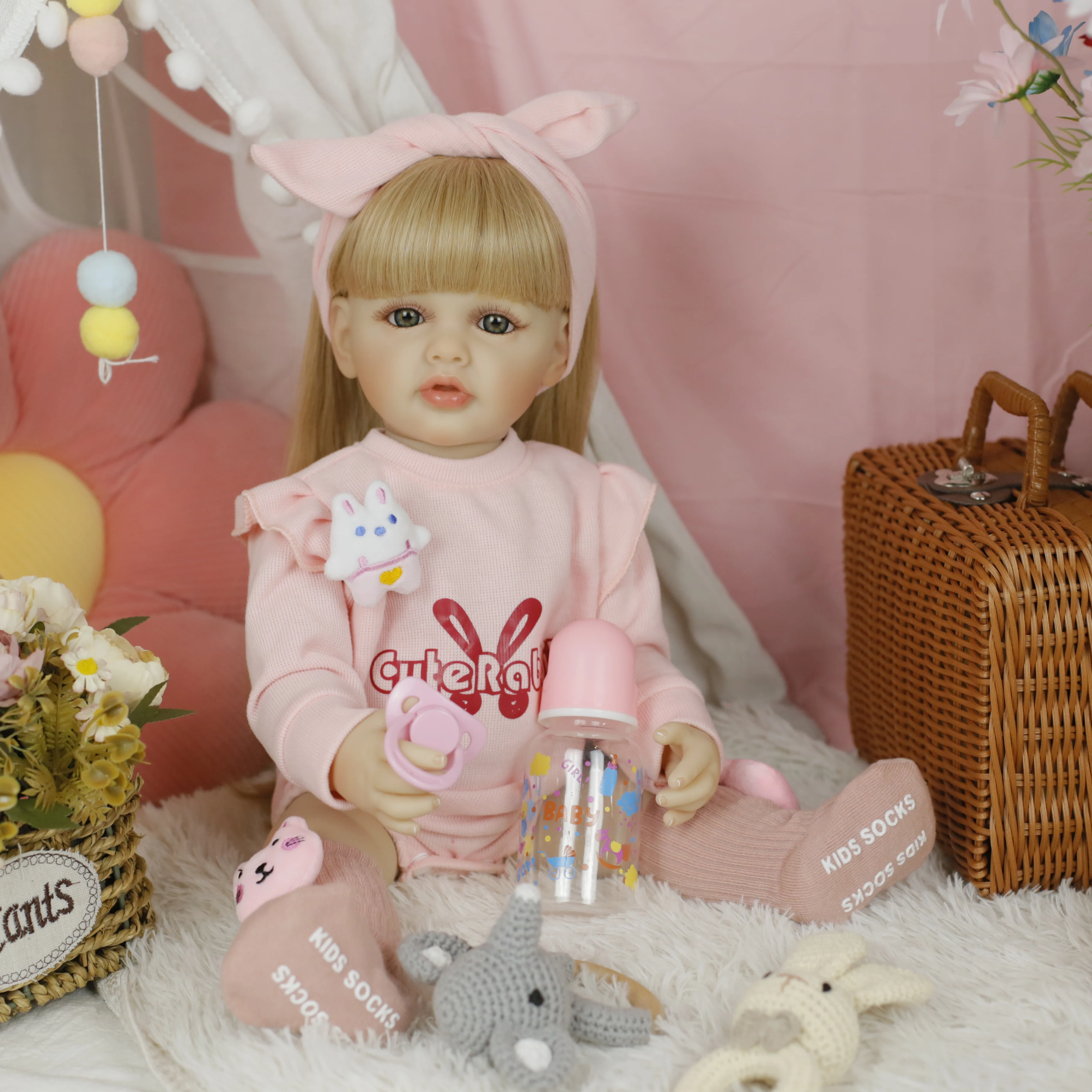 55 سنتيمتر كامل الجسم لينة سيليكون الفينيل تولد من جديد طفل فتاة دمية بيتي الأميرة نابض بالحياة الطفل دمية عيد الميلاد لعبة هدية للأطفال