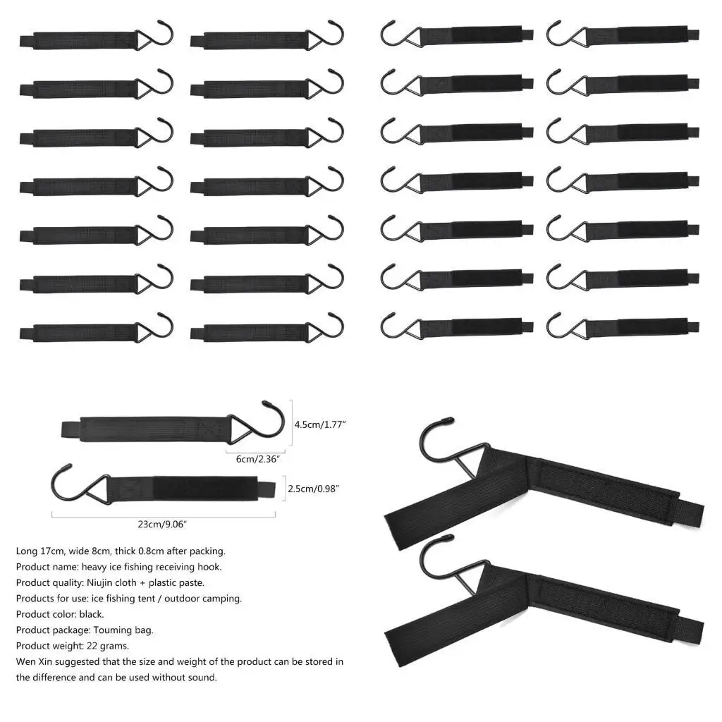 

R6FE 14Pcs Outdoor Ice Fishing Accessories Shelter Hooks Ice Fishing Shelter Hooks