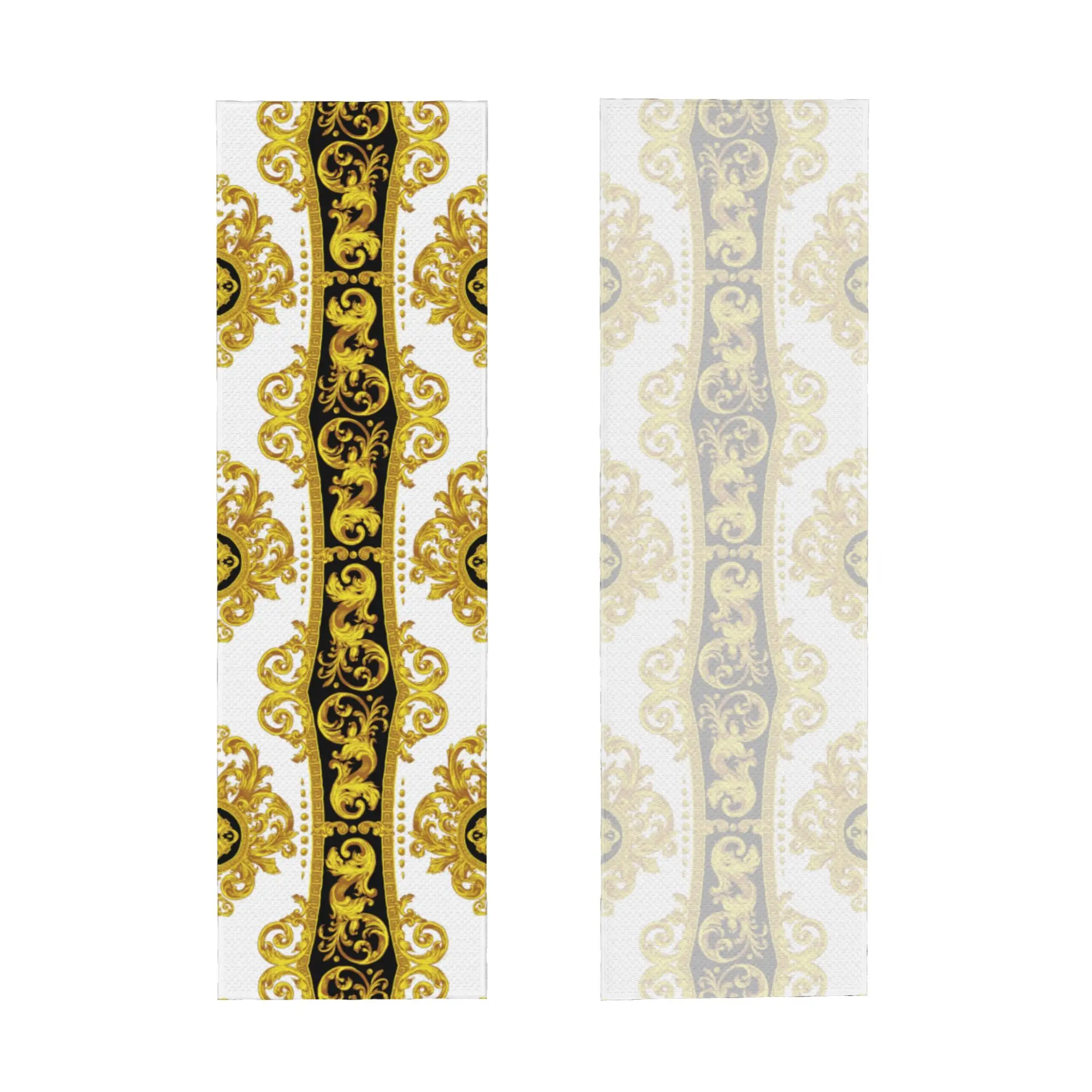 Hand Baroque Black Yellow Cold Exercise Towel   Super Soft Breathable Instant Cooling Towel Yor Gym Towels