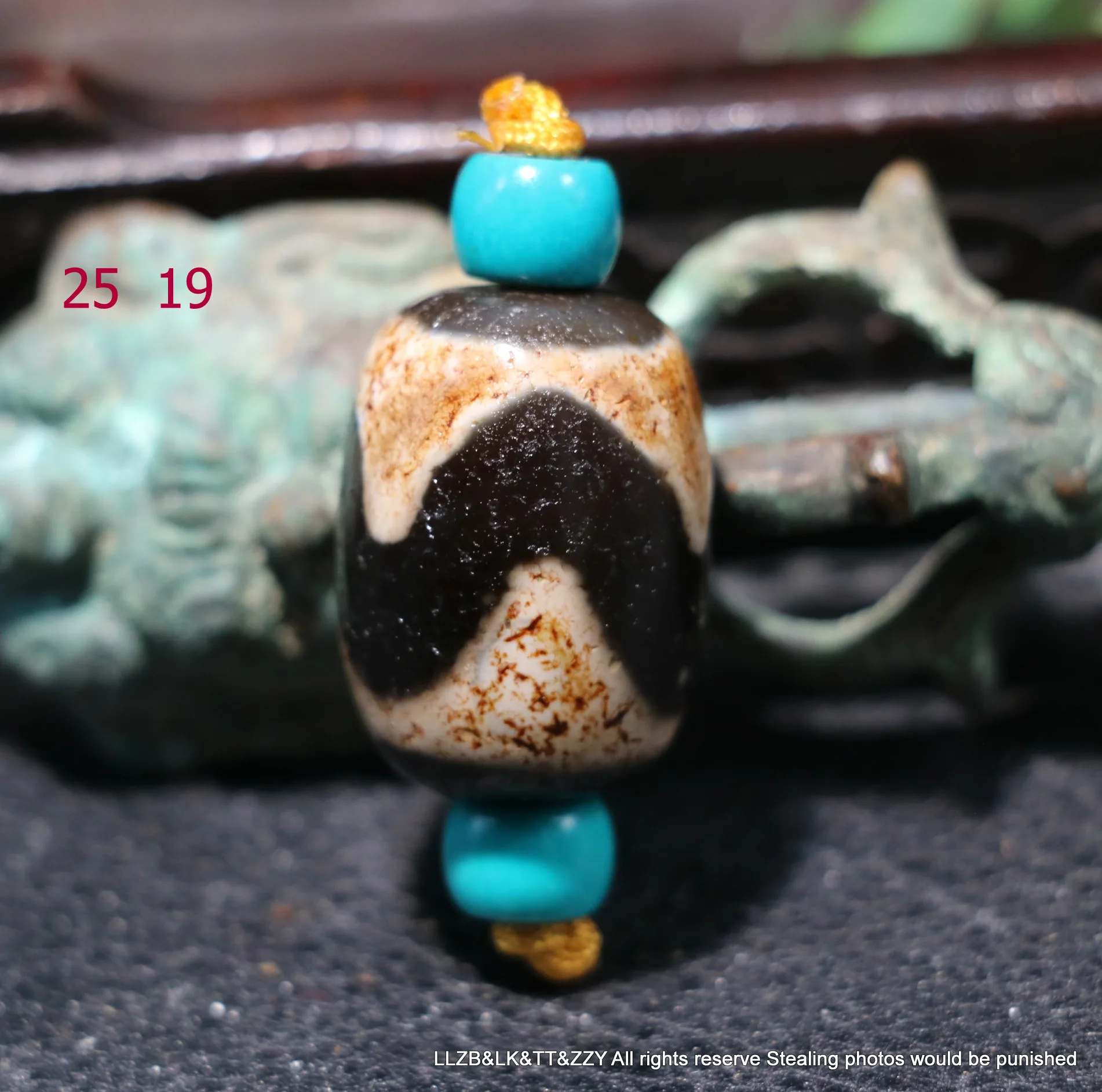 

Magic Energy Tibetan Top old Agate Sharp Tiger Tooth Big Daluo dZi Bead Amulet LKbrother Talisman UPD220607A4