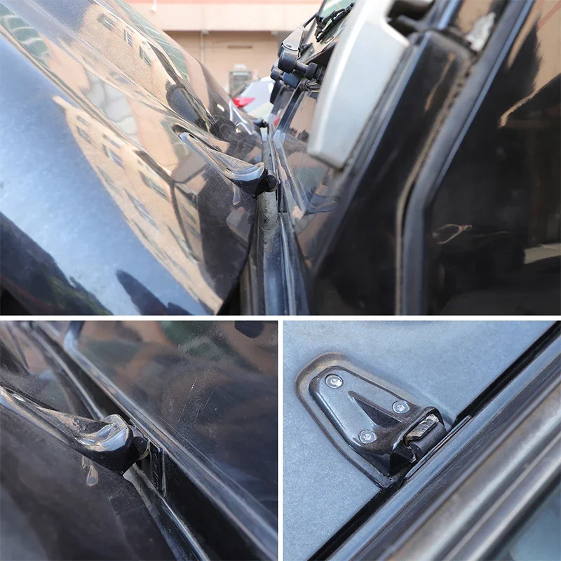 Para Land Rover Defender 90 110 130 2004-2018 ABS negro capó de motor de coche bisagra hebilla pestillo bloqueo accesorios de coche