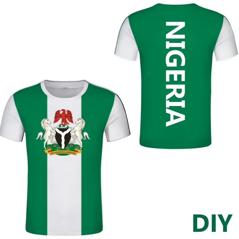 Nigeria t shirt DIY Free Custom Name Black t-shirt Nigeria Jersey Nation Flag Guinea text photo  Nigerian casual tshirt clothing