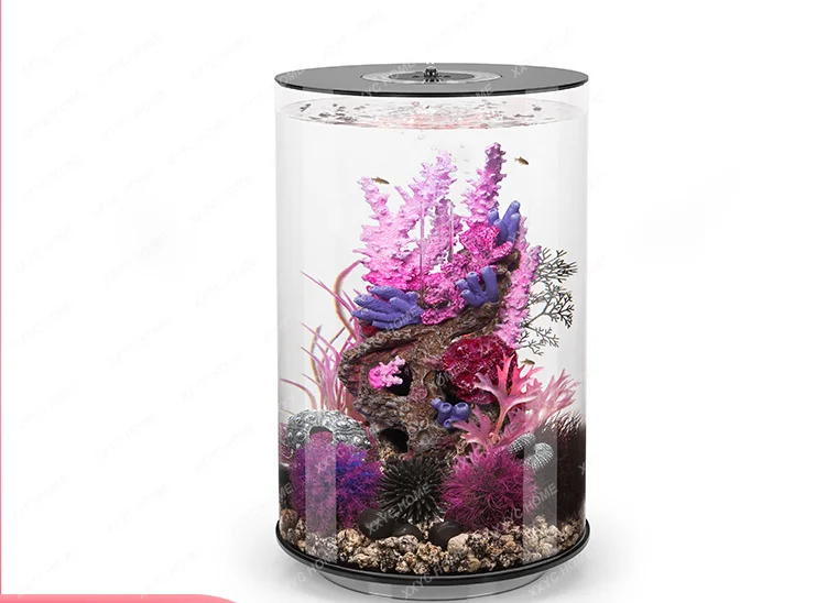 

Маленький экологичный мини-аквариум, ландшафтный креативный цилиндрический аквариум для рыб