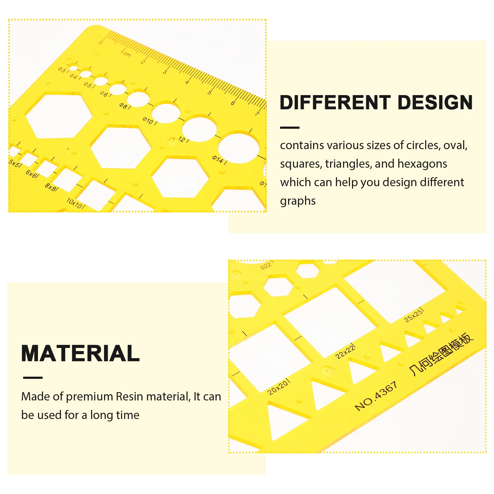 4Pcs Curve Rulers Transparent Orange Expanded Plan Template Measuring Tool for School Office Design Drafting