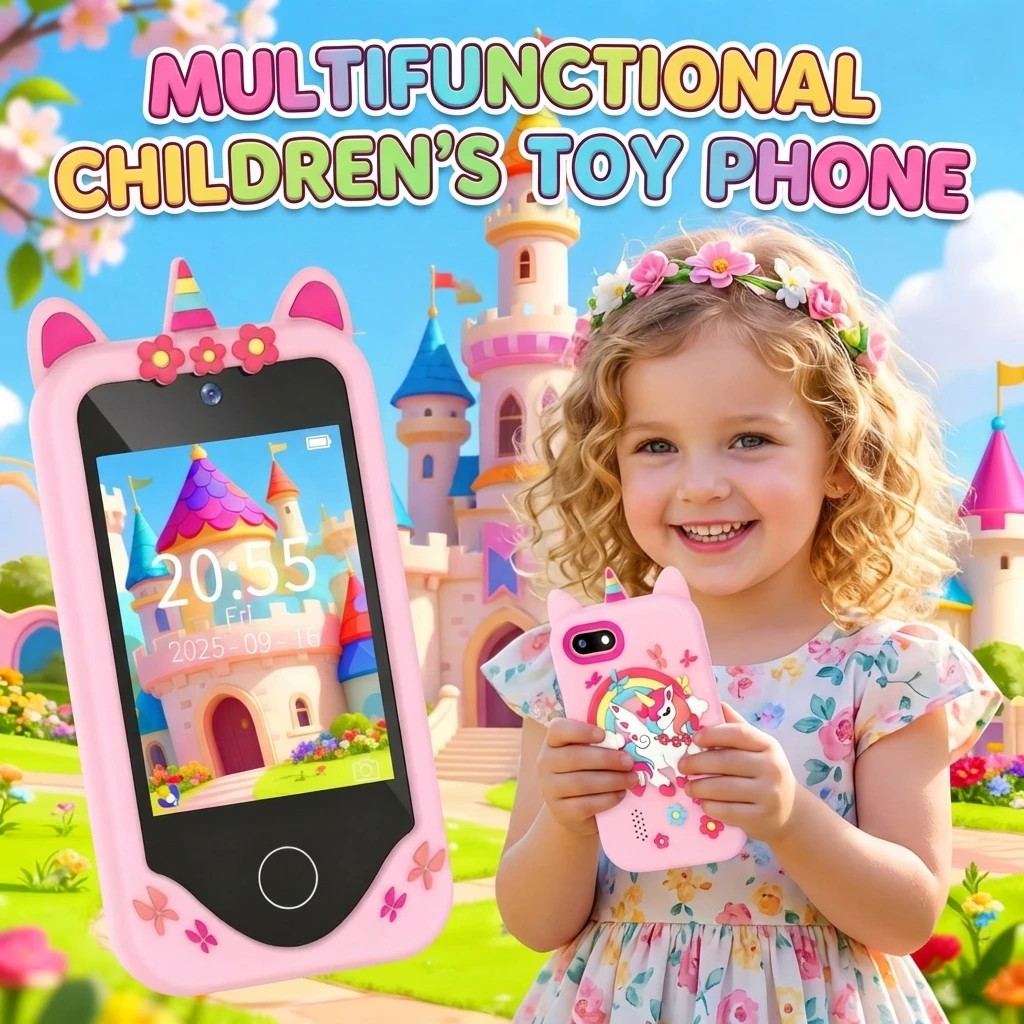 

Kids Smartphone Toy 2.8 Inch Touch Screen Children Learning Phone with Dual Cameras Educational Game Player Video MP3 Player