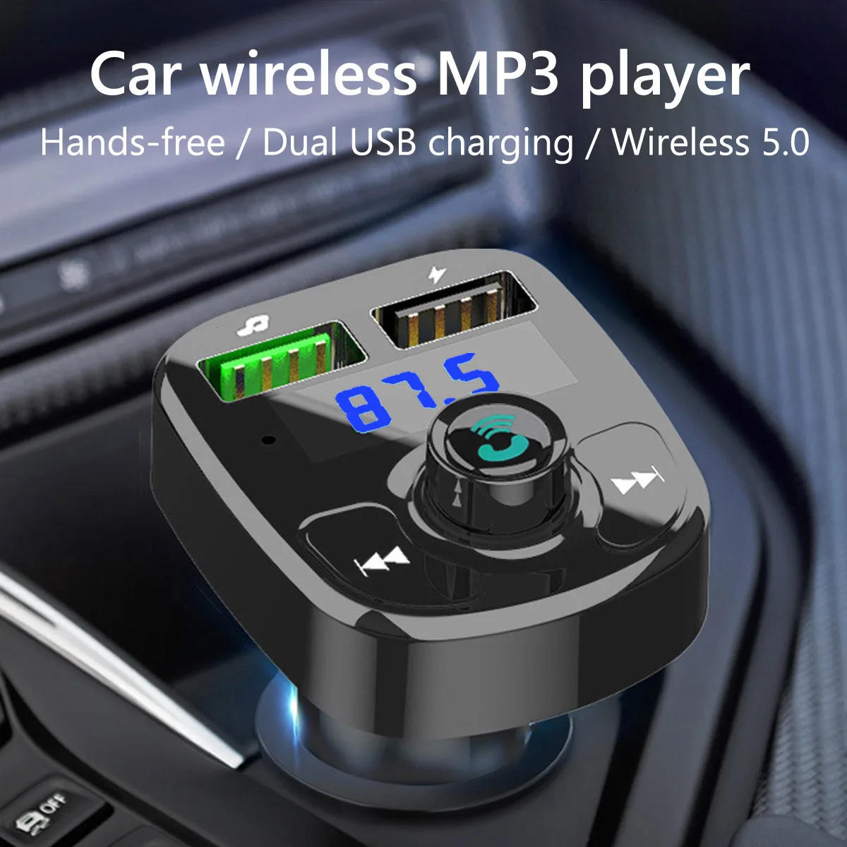 JaJaBor trasmettitore FM per auto lettore MP3 Wireless scheda TF riproduzione disco U 3.1A caricatore per auto USB vivavoce Bluetooth 5.0 Kit per auto