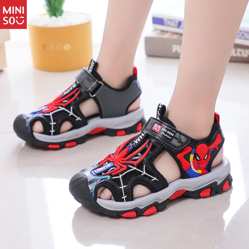 

Miniso 2025 Boys Closed Toe Sandals, Summer Sports Beach Shoes for Big Kids