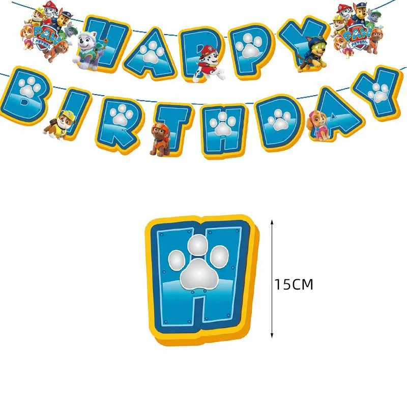 Paw Patrol Birthday Decoration Party Tableware Set Tablecloth Cup Plate Event Supplies Balloons Set Banner Background Kids Gift