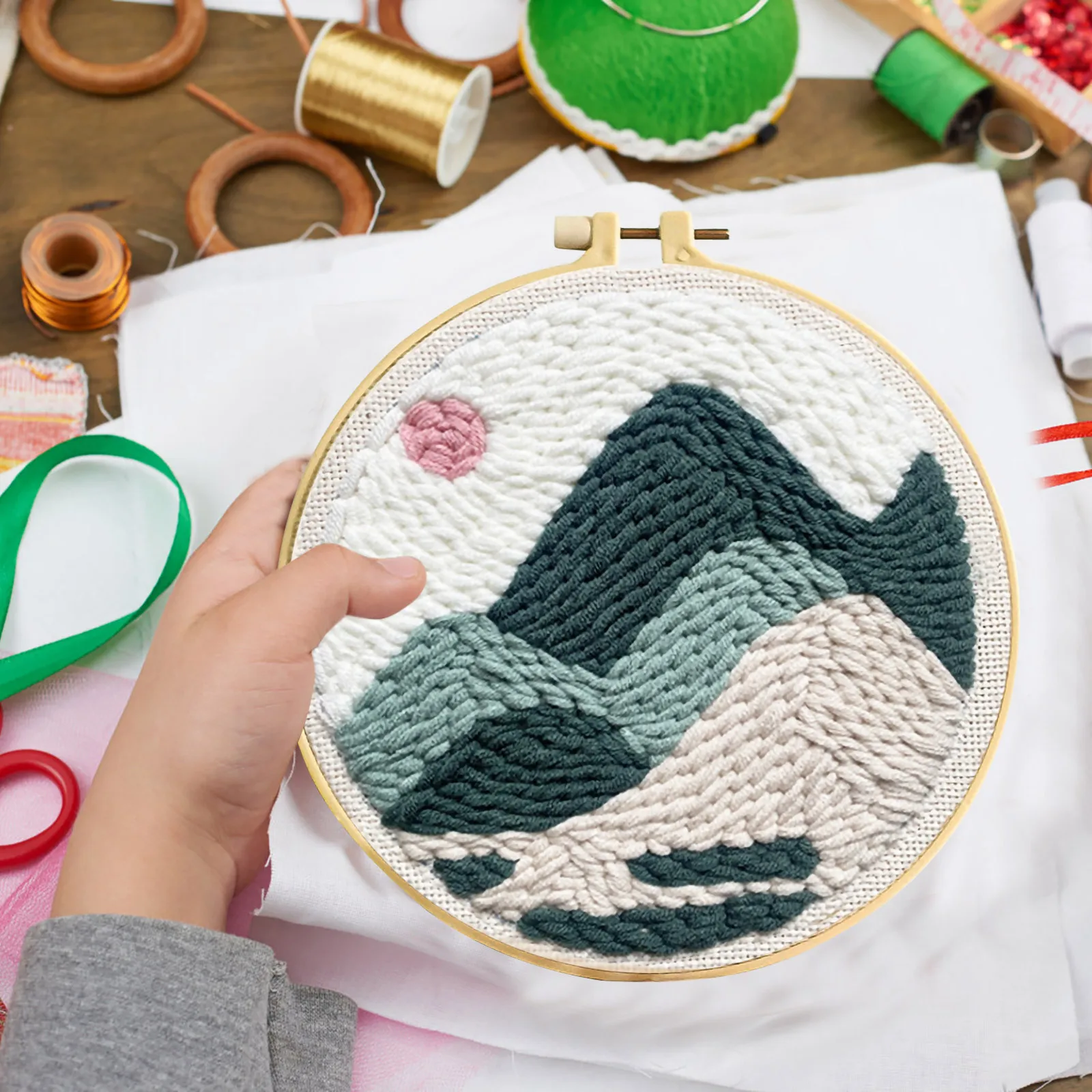 

1Set Punch Needle Crafts Tool DIY Making Kit Easy to Use Portable Stitching Supplies Suitable for Beginners and Gift Giving