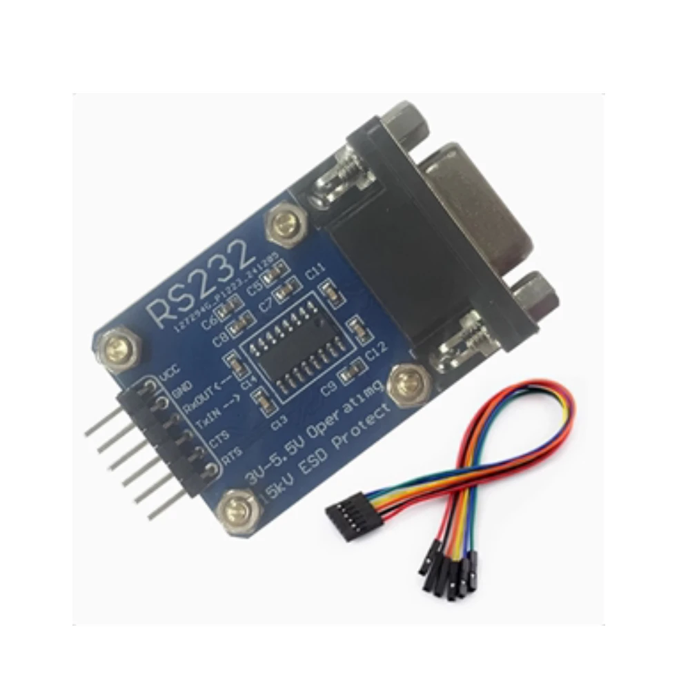 TTL to RS232 Module TTL RS232 Male Female Mutual Conversion Module Serial Level Conversion to SP232 TTL Serial Port ESD Protect